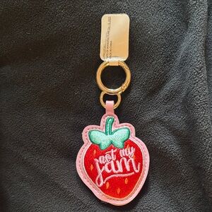 Strawberry Keychain with Pink and Red Design